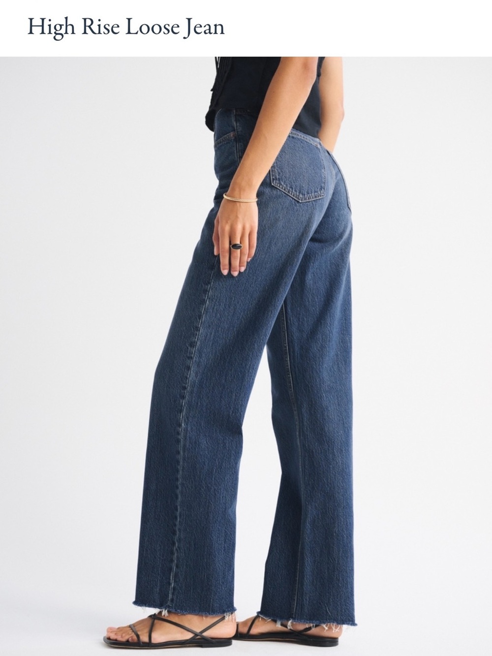 Abercrombie A&F High-Rise Loose Jeans - Dark Blue